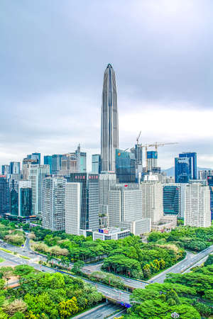 Shenzhen skylineのeditorial素材