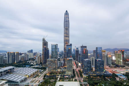 Shenzhen skylineのeditorial素材