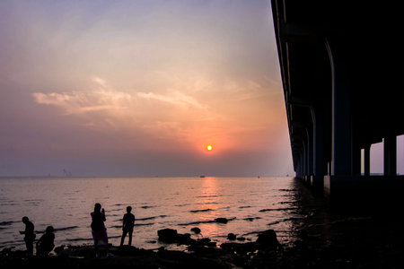 West Bay Park sunset viewの写真素材