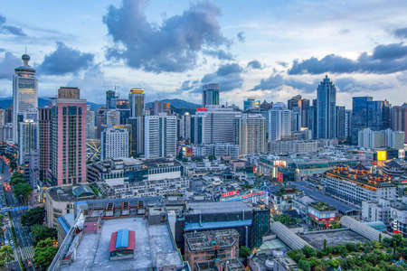Night view of Shenzhen cityのeditorial素材