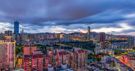 Night view of Shenzhen cityのeditorial素材