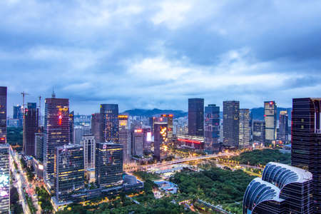 Shenzhen Futian night viewのeditorial素材