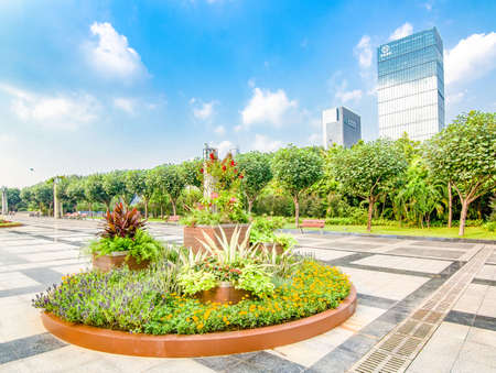 Shenzhen city skylineのeditorial素材