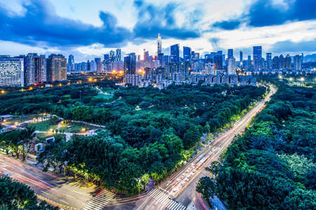 Shenzhen skyline landscape viewの写真素材
