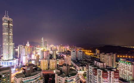 Shenzhen Futian night viewのeditorial素材
