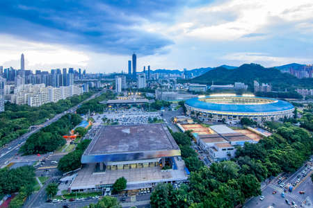 Shenzhen skyline landscape viewの写真素材