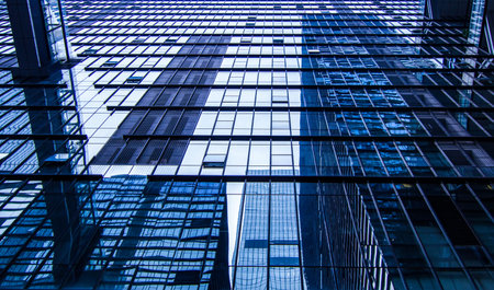 Low angle view of modern office buildingのeditorial素材