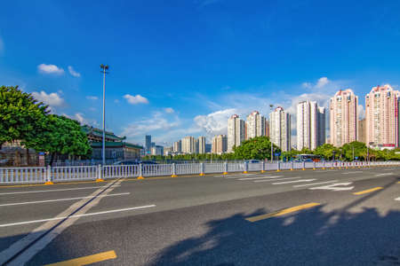 Landscape scenery view of Sungang East Road, Shenzhenのeditorial素材