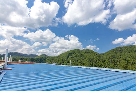 View of blue roof topの写真素材