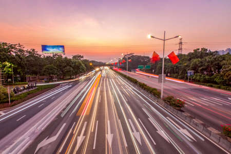 Shenzhen Futian city night sceneの写真素材