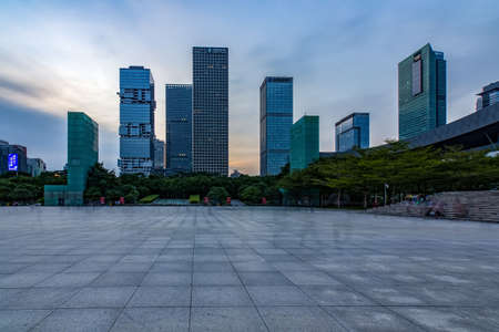 Shenzhen city skylineのeditorial素材
