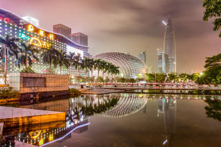 Night view of Shenzhen coast cityのeditorial素材