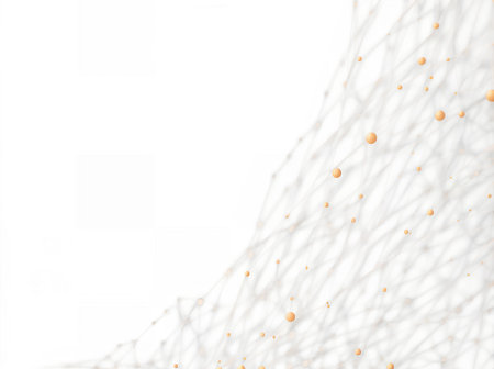 Abstract background with interweaving of colored lines and dots. High quality photoの写真素材