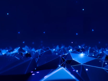 abstract background geometric with polygon line and dots for Science and business technology....