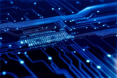 Abstract computer chip images, big data, and technological concepts. High quality illustration