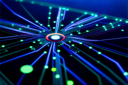 Abstract computer chip images, big data, and technological concepts. High quality illustrationの写真素材