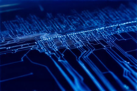 Abstract computer chip images, big data, and technological concepts. High quality illustrationの写真素材