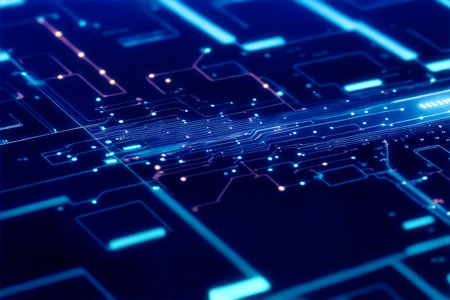 Abstract computer chip images, big data, and technological concepts. High quality illustrationの写真素材