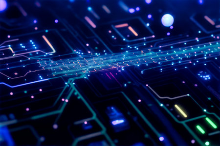 Abstract computer chip images, big data, and technological concepts. High quality illustrationの写真素材