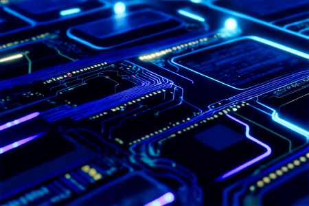 Abstract computer chip images, big data, and technological concepts. High quality illustrationの写真素材