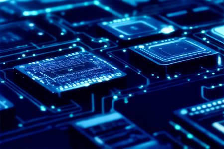 Abstract computer chip images, big data, and technological concepts. High quality illustrationの写真素材