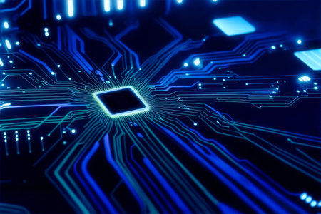 Abstract computer chip images, big data, and technological concepts. High quality illustrationの写真素材