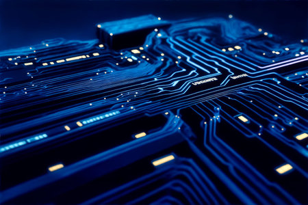 Abstract computer chip images, big data, and technological concepts. High quality illustrationの写真素材