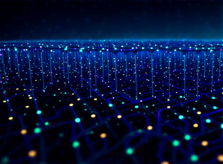 Abstract computer data characters, big data, and internet technology conceptsの写真素材