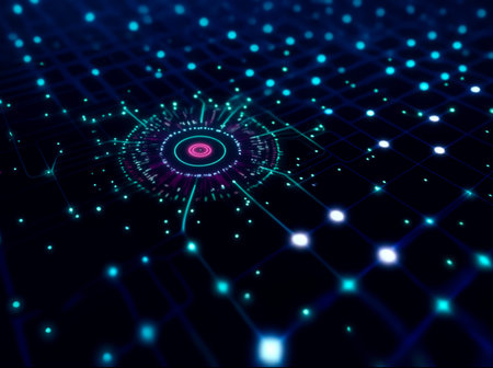 Abstract computer data characters, big data, and internet technology concepts.