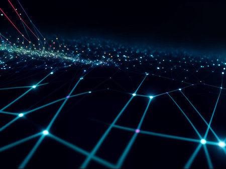 Abstract computer data characters, big data, and internet technology concepts.の写真素材