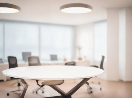 BLURRED OFFICE BACKGROUND. High quality photo.の写真素材