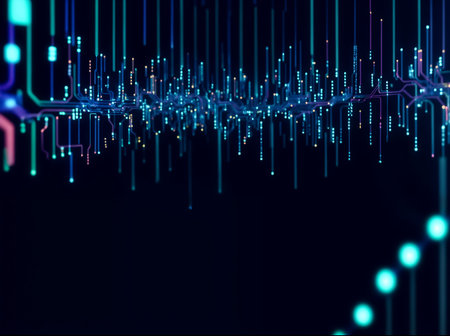 Abstract computer data characters, big data, and internet technology concepts.