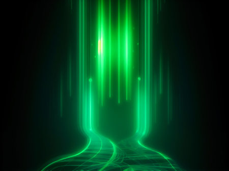 Abstract Minimal Background Glowing Lines blue and purple Neon Lights Virtual Reality room ,Product display Scene. 3D Renderの写真素材