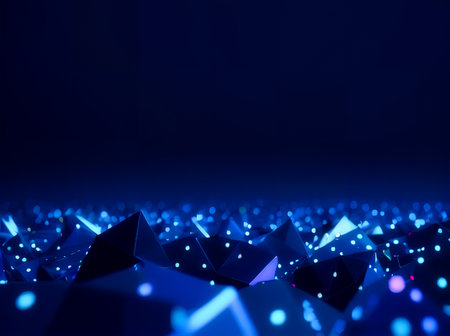 abstract background geometric with polygon line and dots for Science and business technology. Connection triangle structure. High quality photoの写真素材
