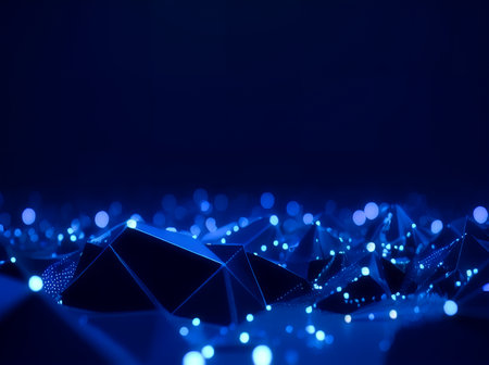 abstract background geometric with polygon line and dots for Science and business technology. Connection triangle structure. High quality photoの写真素材