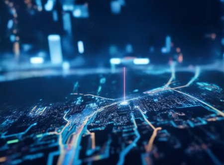 Abstract Technology Background of Futurism,Internet, artificial intelligence, big data, cloud computing, blockchain conceptの写真素材