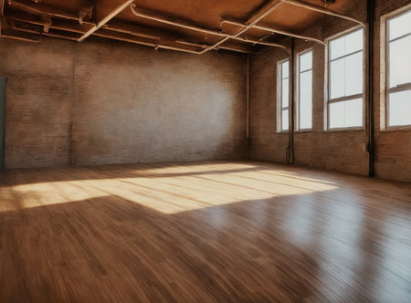 Empty warehouse wall or commercial area, industrial background. 3D renderingの写真素材