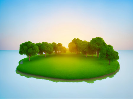 isometric nature and landscape. High quality photo.