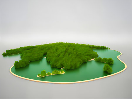 isometric nature and landscape. High quality photo.の写真素材