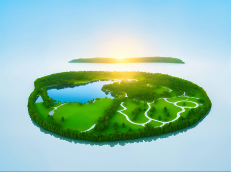 isometric nature and landscape. High quality photo.