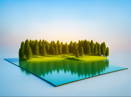 isometric nature and landscape. High quality photo.の写真素材
