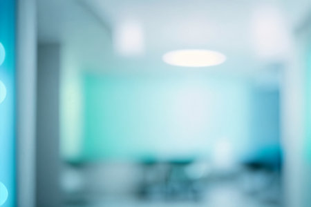 MEDICAL BLURRED BACKGROUND, DEFOCUSED MODERN INTERIOR. High quality photoの写真素材