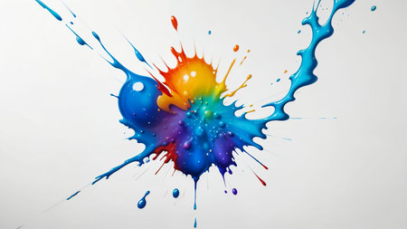 rainbow paint splash - concept design. High quality photo