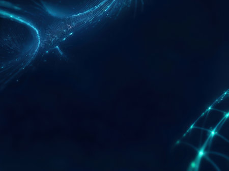 Abstract blue technology hexagonal background . High quality photoの写真素材