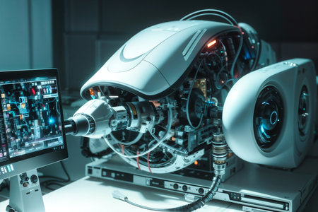 Futuristic Robot Scenarios - Artificial Intelligence Concepts.の素材