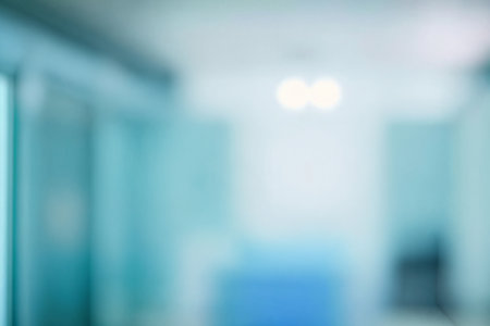MEDICAL BLURRED BACKGROUND, DEFOCUSED MODERN INTERIOR. High quality photoの素材