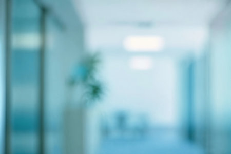 MEDICAL BLURRED BACKGROUND, DEFOCUSED MODERN INTERIOR. High quality photoの素材