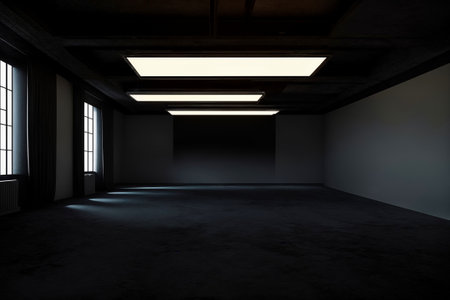 Spaceship corridor. Futuristic tunnel with light, interior view. Future background, business, sci-fi or science concept. 3d rendering. High quality illustrationの写真素材