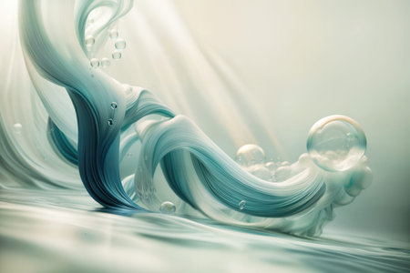 Beautiful silk flowing swirl of pastel gentle calming cloth background. Mock up template for product...