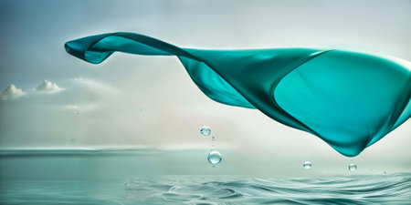 Abstract Blue Background With Smooth Lines. High quality photoの写真素材